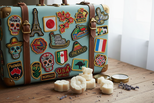 Suitcase with Country Patches